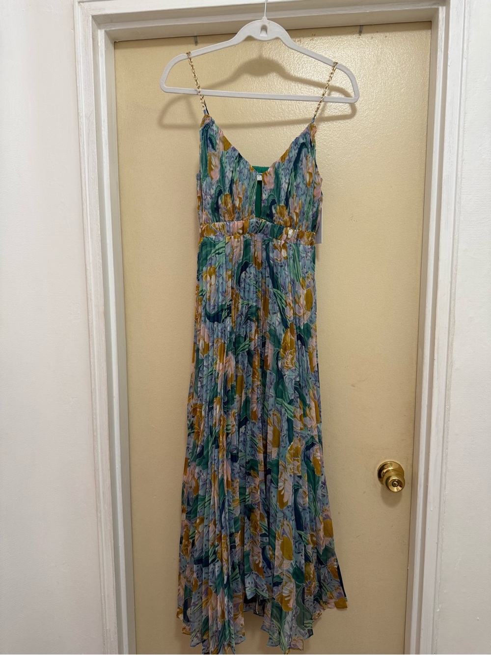 Astr Floral Maxi Dress in Green, Blue and Yellow